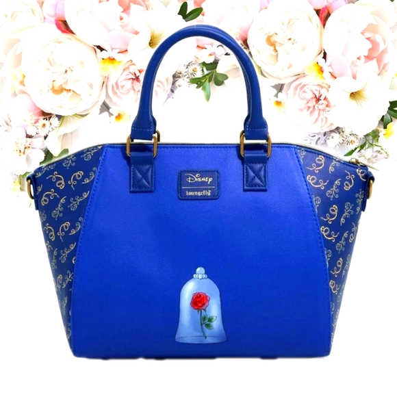 NWT Loungefly Disney Beauty & The Beast Satchel Bag, Wallet & CHARM - Picture 3 of 14